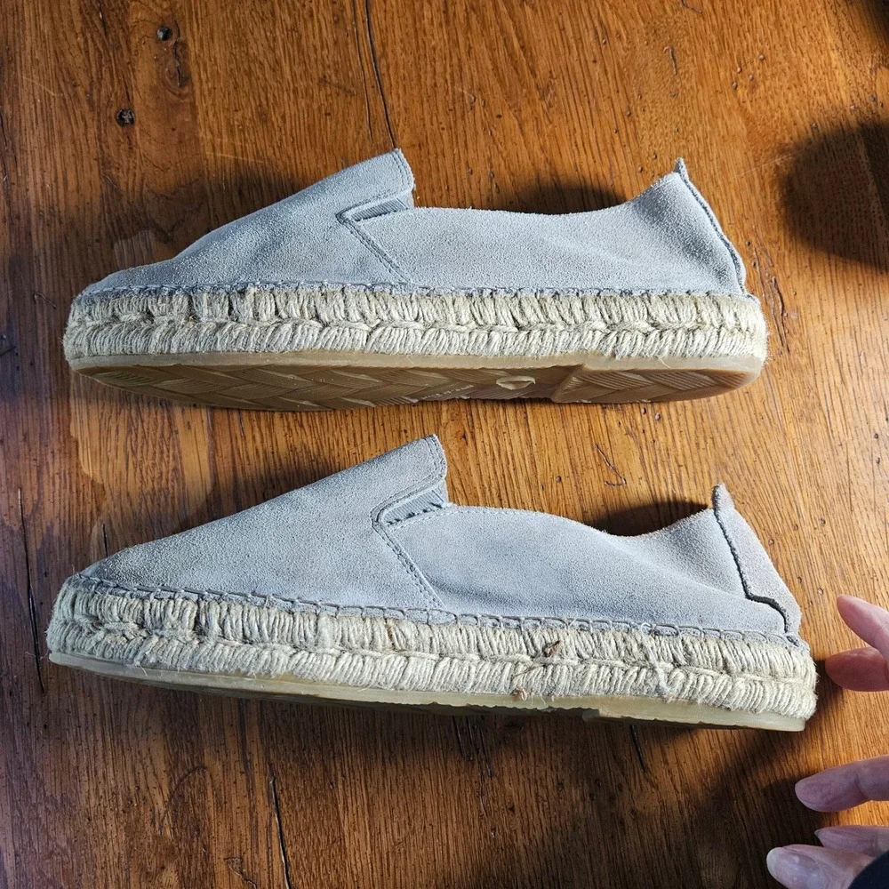 Fabiolas‎ Espadrilles Women's Slip On Shoes Size 39/US 8.5 Gray Suede Leather